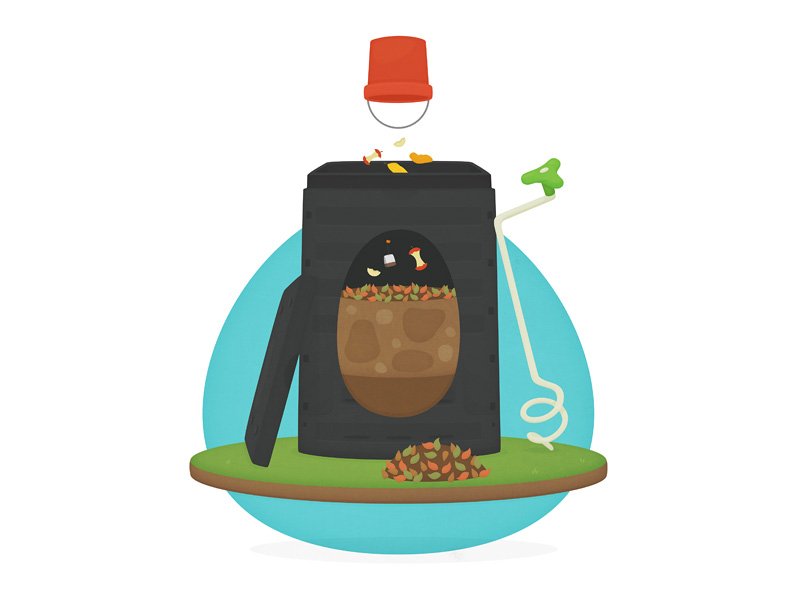 Image showing bucket of food scraps being thrown into compost