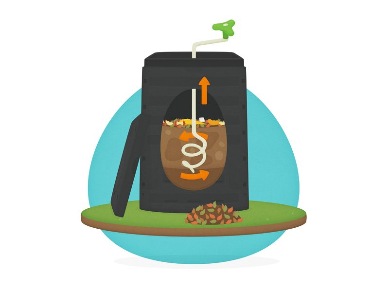 Image showing compost stirrer entering bin